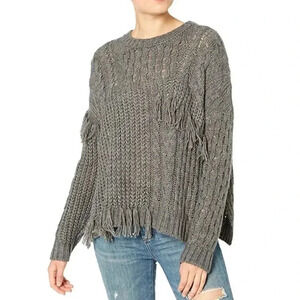 cupcakes and cashmere Women's Romy Cable Knit Patch Works Stitch Sweater,